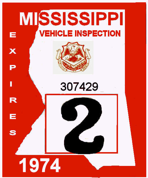 (image for) 1974 Mississippi Inspection Sticker